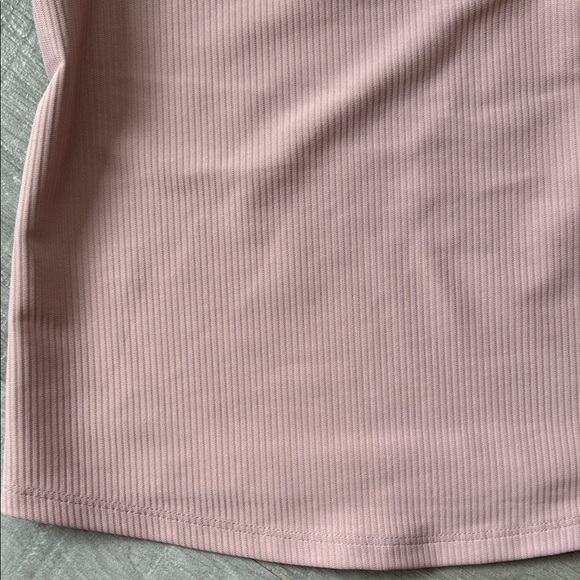 Blush Ribbed Racerback Tank Top - Picture 2 of 3